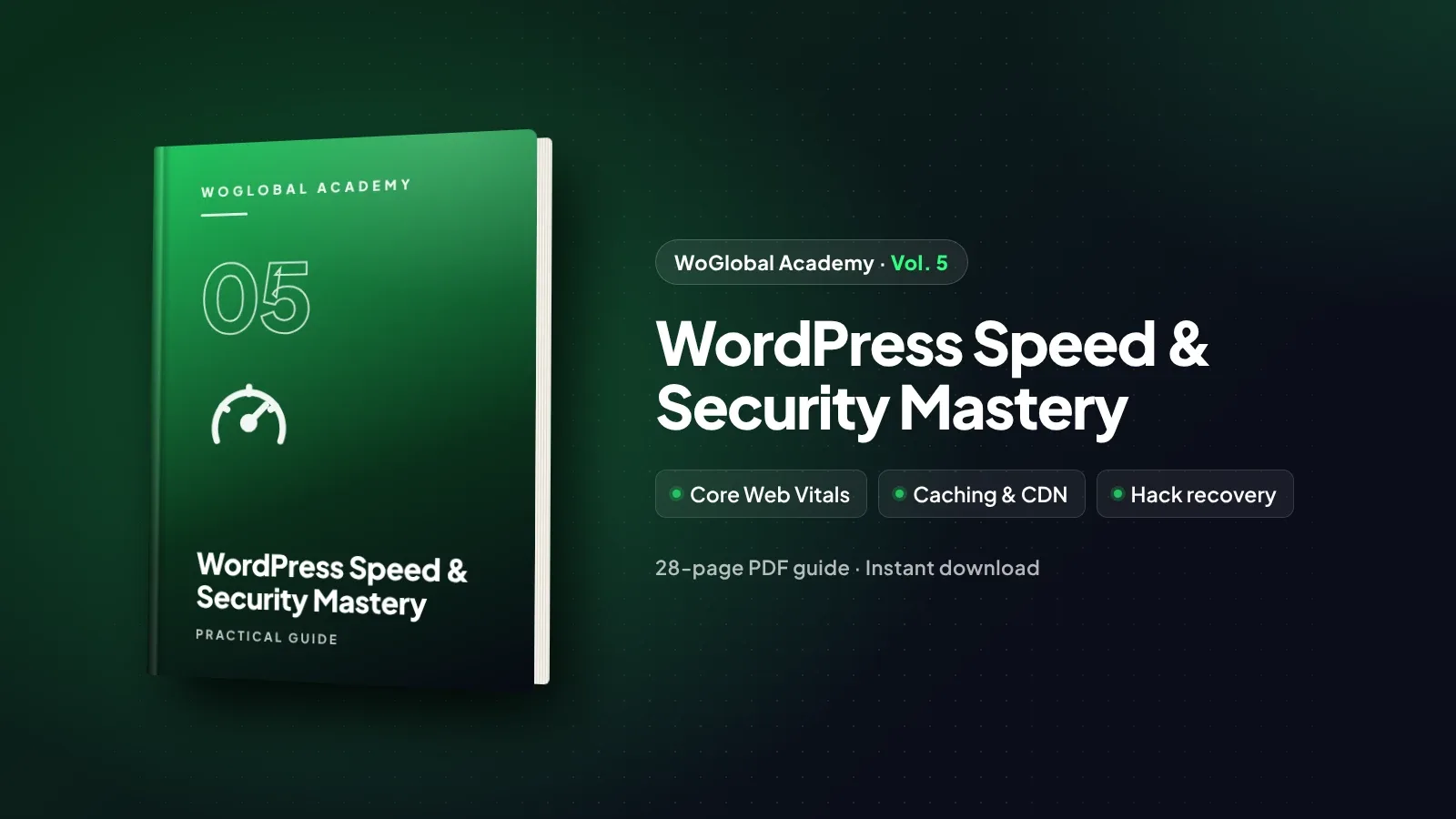 WoGlobal Academy Vol. 5: WordPress Speed & Security Mastery ebook cover